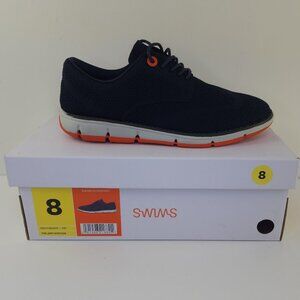 New SWIMS Olsen Knit Casual Lace Navy Blue Shoes (8 US)